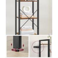 Librería de 5 Niveles, Biblioteca, Estantería para Oficina, Estudio, Sala de Estar, Dormitorio, 30 x 66 x 153 cm, Industrial, Marrón Rústico y Negro - details 13