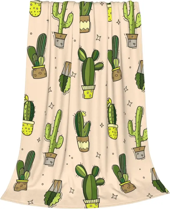 Manta de Cactus Suave y Ligera Diseño Floral de Suculentas para Adultos - 1