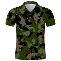 Polo con estampado de camuflaje para hombre, ropa de calle con botones, top informal con solapa, novedad de verano - details 12