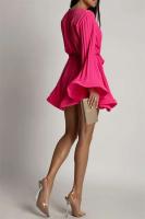 Vestido corto holgado con cintura atada para mujer, moda sensible, diseño plisado elegante, ropa en Stock europea, novedad de 2024 - details 2