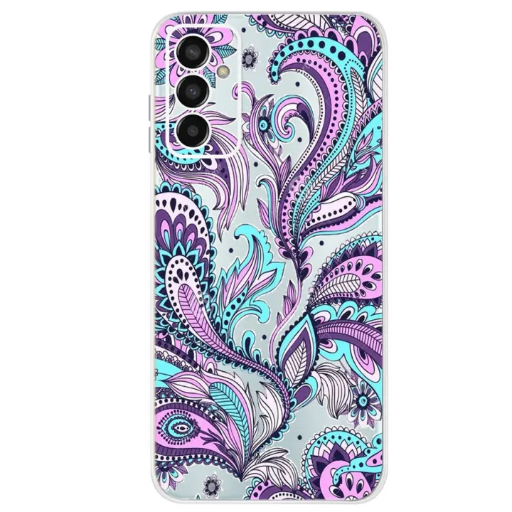 Funda de teléfono transparente para Samsung M13 4G, carcasa trasera suave con flores de SM-M135F de 6,6 pulgadas, Capa M 13 - 1