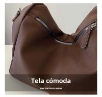 Quiero este bolso de gran capacidad, bolso de hombro informal de moda, bolso vintage mate para las axilas - details 0
