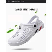 Sandalias ligeras de EVA para hombre, zapatos informales con agujeros, zuecos para amantes del jardín en casa, zapatillas planas de playa al aire libre, talla grande 49 - details 7