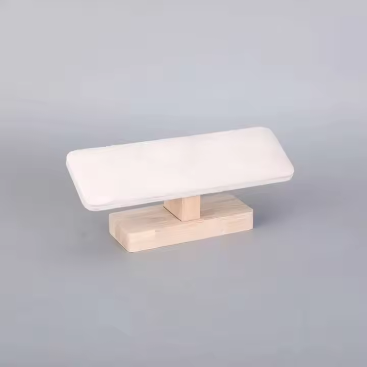 Soporte de Almacenamiento de Joyería de Cuero PU en Forma de T Base de Madera - 1