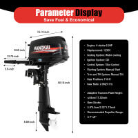 Motor de Aire Trasero de 6.5 HP 123CC 4800W Motor de Barco de Gasolina con Refrigeración de Agua CDI Sistema Kit de Motor de Lama - details 9