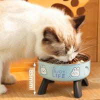 Cuenco de acero inoxidable con base alta para gatos, protección para el cuello, cuencos elevados antideslizantes para gatos con soporte de gran capacidad - details 11