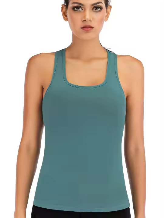 Tops cortos cruzados para mujer, camisa deportiva de manga corta para Yoga, Color Azul Marino - 1