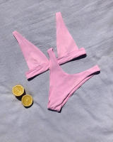 Conjunto de Bikini de Color Sólido de Alta Calidad Estilo Ajustado para Mujeres - details 15