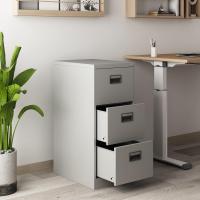 Cajonera de Oficina con 3 Cajones Mueble Archivador con Portaetiquetas y Cerradura para Escritorio Oficina Despacho Acero 103 x 45 x 62 cm - Gris - details 2