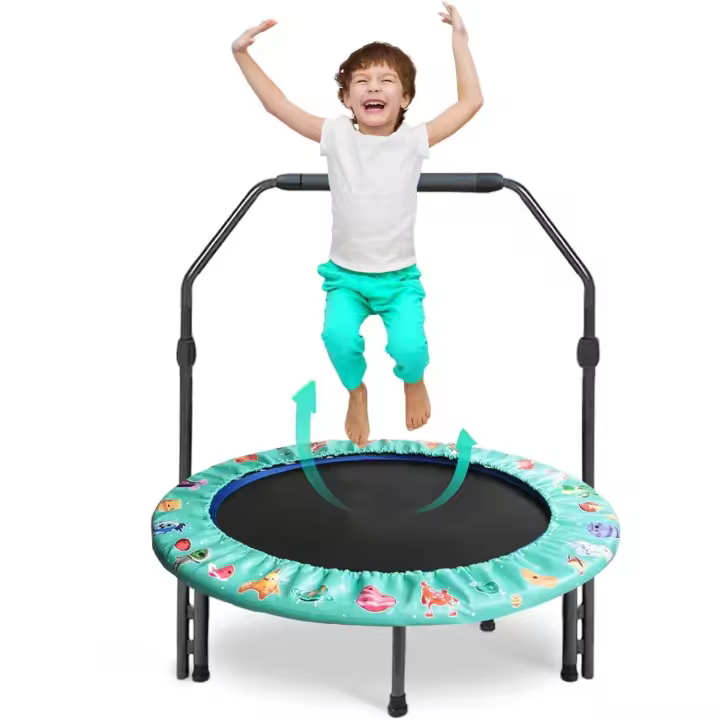 Mini Trampolín para Niños Elástico de 92cm, Ajustable, Plegable, Ideal para Juegos y Entrenamiento Interior y Exterior - 1