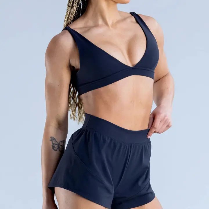 Nuevo sujetador deportivo minimalista de spandex con costura nueva, adecuado para el fitness femenino, estiramiento, ropa de yoga transpirable. - 1