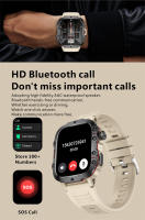 Reloj inteligente Ultra militar para hombre, dispositivo resistente al agua IP68, 5ATM, Monitor de salud, llamadas BT, 2024 pulgadas, para deportes al aire libre, novedad de 1,96 - details 4