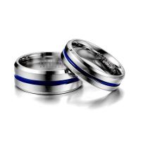 Anillo de Aleación TC4 con Ranura Azul Plano de Acero de Titanio Suave 8mm, 9mm, 10mm - details 1