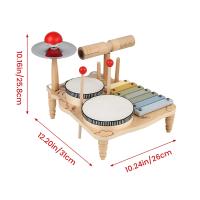 Juego de tambor de madera para niños pequeños, mesa de música de percusión para principiantes, estante de tambor para niños - details 3