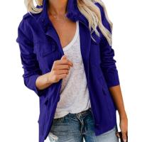 Primavera otoño chaquetas de mujer casual stand collares chaqueta abrigos señoras - details 3