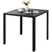 Mesa de comedor al aire libre Mesa de patio de láminas de aluminio y grano de madera resistente a la intemperie, 75x75x73cm rectangular de jardín para patio trasero - details 0