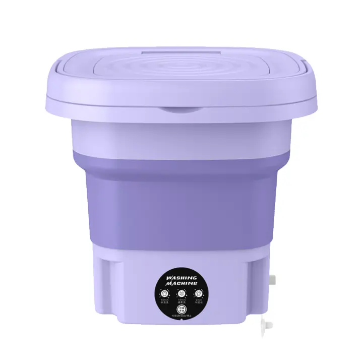 8L Mini lavadora portátil de lavadora plegable 3 modos con escurridor para viajes Camping ropa interior calcetines de tela para bebés - 1