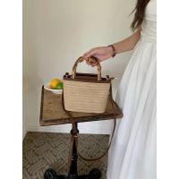 Bolsos de Viaje Hechos a Mano para Mujer Bolsos Cruzados de Verano de Paja con Asa de Madera - details 5