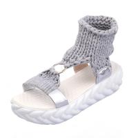 Zapatillas tejidas ligeras de suela gruesa de gran tamaño para mujer, nuevas sandalias casuales de punta redonda de lana. - details 9