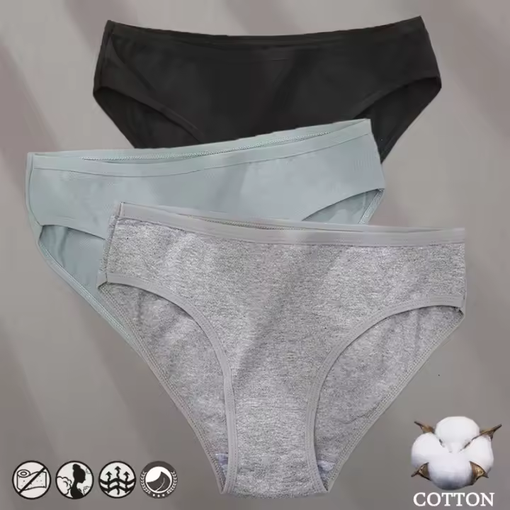 Bragas de algodón con diseño de Jacquard para mujer, ropa interior Sexy, lencería femenina, bragas íntimas de Color sólido para mujer - 1