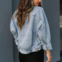 Chaqueta vaquera desgastada para mujer, abrigo rasgado, ropa de abrigo, primavera y otoño - details 3