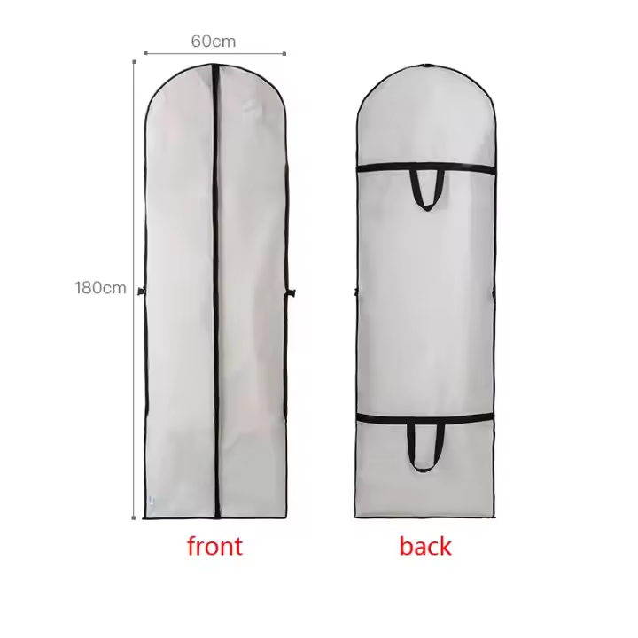 Vestido de Novia Cubierto Antipolvo Impermeable Hogar Largo Cojín Cubierto Antipolvo Plegable Bolsa de Almacenamiento de Ropa Completamente Cerrada - 1