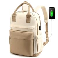 2024 Nueva Moda Mochila para Portátil de Gran Capacidad, Tela Oxford Blanca, Cierre de Cremallera, Lavado a Mano Únicamente, Bolso de Viaje de Negocios con Bolsillos Laterales y Ranura para Bolígrafos - details 1