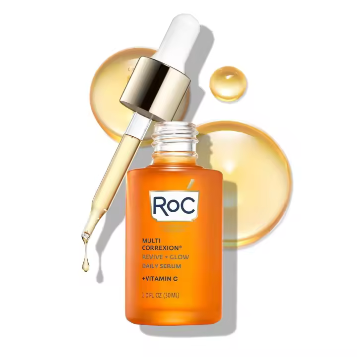RoC Multi Correxion Revive + Glow 10% Suero de vitamina C activa para el rostro, tratamiento diario antienvejecimiento, arrugas y tono para el cuidado de la piel, - 1