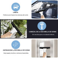 Limpiador de ventanas eléctrico para una limpieza integral de vidrios - Accesorios de aspiradora Aspirador de ventanas inalámbrico, Aspirador de ventanas con tanque de agua extraíble y succión potente, Herramienta eléctrica para limpiar ventanas de ducha, - details 2