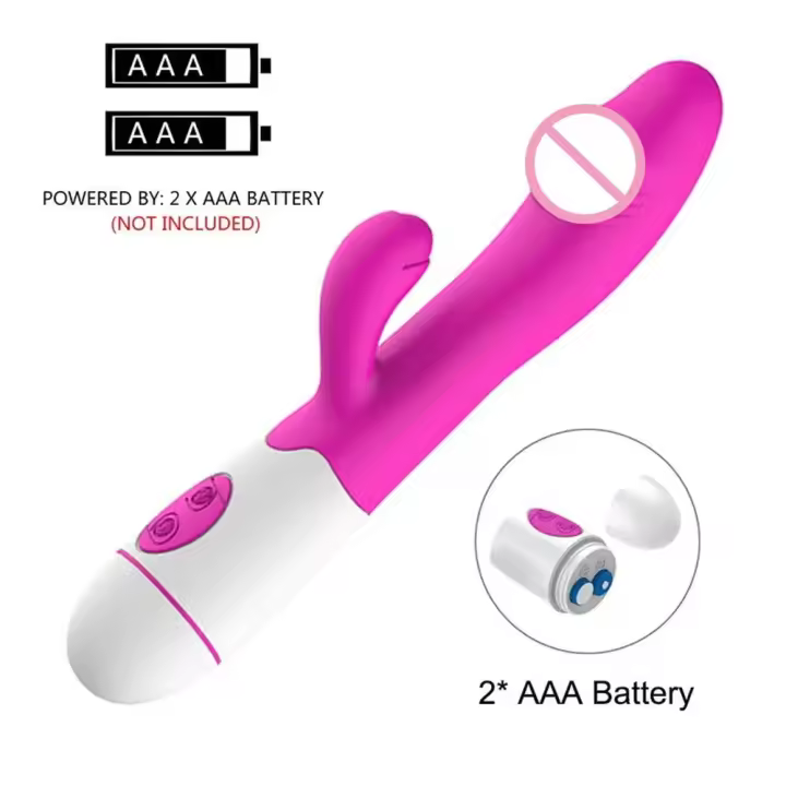 Rabbit G Spot Vibrator Female Clitoris Vagin Massager AV Magic Wand Dual Vibrating Stimulator Dildo Stick Sex Toys for Adult 18+ - 1