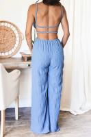 Mono de Manga Desechada para Mujer Denim Elegante sin Mangas con Espalda Descubierta - details 6
