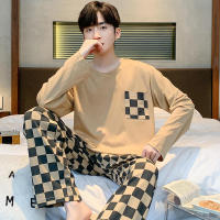 Conjunto de Pijama para Hombres Jóvenes Estilo Otoño-Invierno Casual con Cuello Redondo Manga Larga - details 7