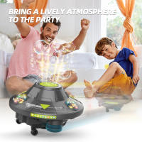 Máquina automática de burbujas de 32 agujeros, platillo volador giratorio inteligente para evitar obstáculos con luz, juguetes para niños pequeños, regalo - details 1