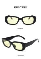 Gafas de sol cuadradas negras para mujer, gafas de sol rectangulares pequeñas, espejo transparente graduado para mujer - details 8