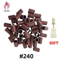 50 Uds Bandas de Lijado para Taladro de Uñas Acrílicas Desechables Gel Marrón Manicura y Pedicura con Vástago Plata - details 4