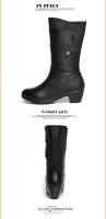 Botas de Invierno para Mujer Medias Altas con Forro de Cuero, Resistentes al Desgaste, Cierre de Cremallera, Estilo de Tobillo Ancho - details 5