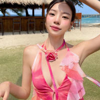 BUNO-Camiseta sin mangas con cuello en V para mujer, Top Sexy con cuello Halter, Rosa francés, moda Irregular, diseño fino, novedad de verano - details 17