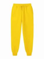 Pantalones de chándal sueltos para mujer y hombre, corredores con cintura elástica, pantalones deportivos informales de hip-hop, blanco, beige, ros - details 15