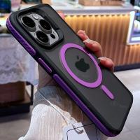 Nueva funda de teléfono magnética esmerilada mate Bicolor para iPhone 16 15 14 Plus 13 12 11 Pro Max cubierta dura translúcida a prueba de golpes - details 13