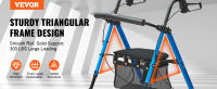 VEVOR andador enrollable para personas mayores y adultos, andador plegable de aluminio ligero con asiento y Asa ajustables - details 1