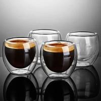 Taza de vidrio de doble pared resistente al calor, juego de tazas de café expreso, cerveza hecha a mano, té, whisky, vasos de vidrio, 1 piezas - details 3