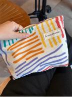 Bolso de Cosméticos de Viaje a Rayas Organizador de Maquillaje de Pana de Cordonuroy - details 6