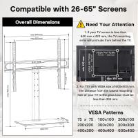 Soporte TV Pie de Pedestal Superior de Sobremesa Universal para LCD/LED/Plasma de 32-65 Pulgadas, Soporte Pie TV con Altura Ajustable Carga 45 KG y 600x400 mm - details 2