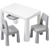 Mesa de Niños de Plástico Blanca con Compartimento Extraíble para Dibujar Estudiar 50x77x52 cm - details 0