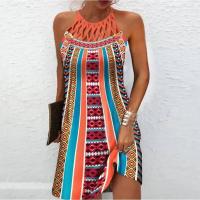 BUNO-Vestidos Retro con cuello en V y estampado Floral en 3D para mujer, vestido Vintage de manga corta acampanado elegante para fiesta, vestido bohemio holgado informal para mujer - details 1