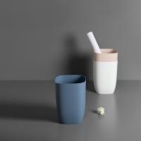 Cubo de basura de plástico para baño, papelera pequeña para oficina, papelera moderna para dormitorio, sala de estar, color rosa - details 4