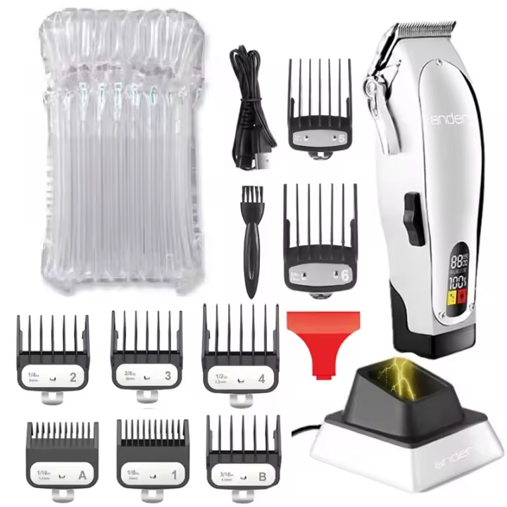 Cortadora de pelo profesional ajustable para hombres, máquina de corte de pelo sin cable, de aleación de aluminio, potente - 1