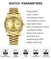 Reloj NIBOSI de lujo Premium para Hombre, Reloj de pulsera con fecha semanal, Reloj luminoso resistente al agua, relojes de cuarzo informales de acero inoxidable para Hombre, Reloj para Hombre - details 13