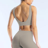 Nuevo sujetador deportivo minimalista de spandex con costura nueva, adecuado para el fitness femenino, estiramiento, ropa de yoga transpirable. ﻿ - details 15