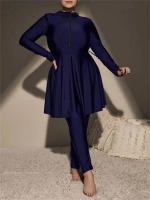 Traje de baño de talla grande para mujer con capucha, Burkini modesto de cobertura total, traje de baño de playa, 2 piezas, 2024 - details 3